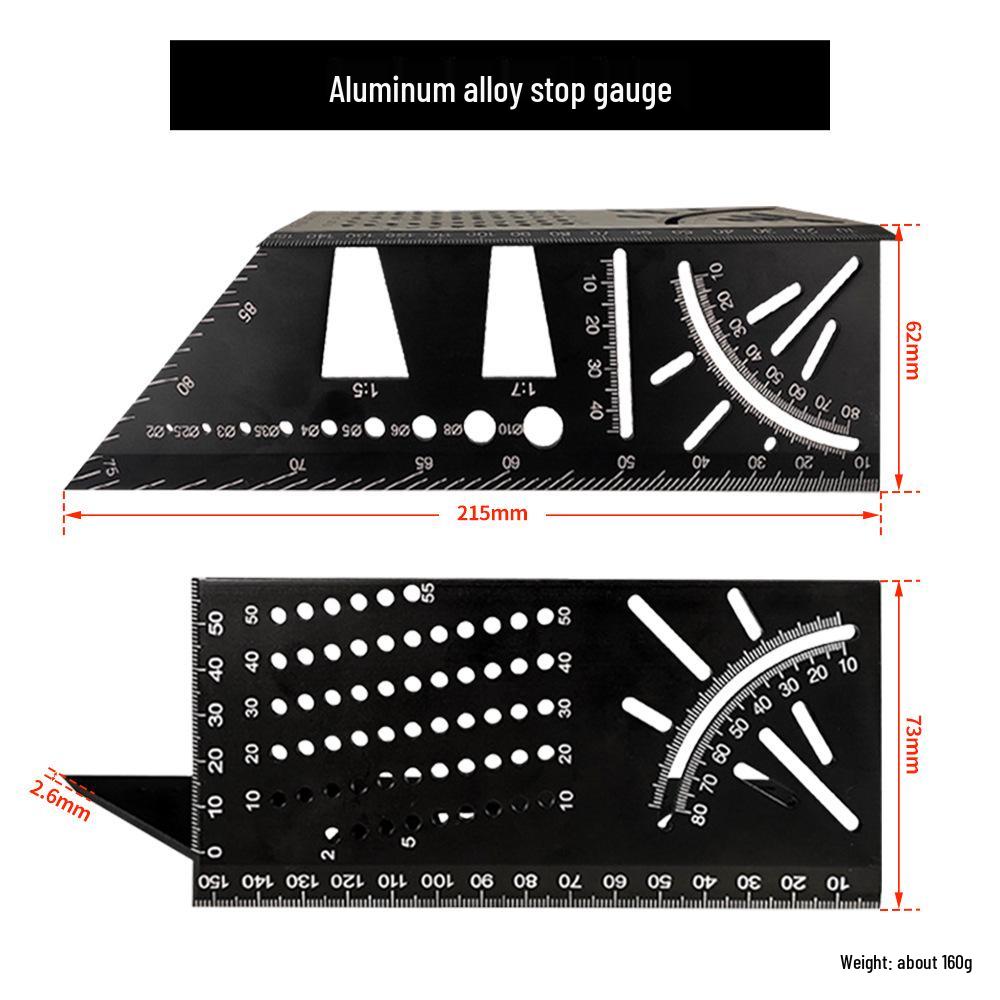 Алюминиевый сплав 3D Деревообрабатывающий угломер со стопорным блоком и разметочным калибром
Алюминиевый сплав 3D Деревообрабатывающий угломер со стопорным блоком и разметочным калибром