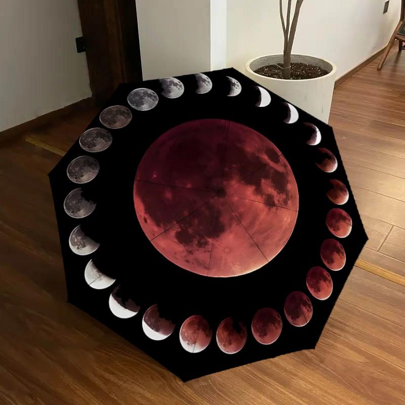 Moon Phase Lunar Eclipse Automatic Opening/Closing Umbrella - Portable Tri-Fold Design with 8-Bone Iron Frame, Gift for Fans, Travelers, Dai
Moon Phase Lunar Eclipse Automatic Opening/Closing Umbrella - Portable Tri-Fold Design with 8-Bone Iron Frame, Gift for Fans, Travelers, Dai