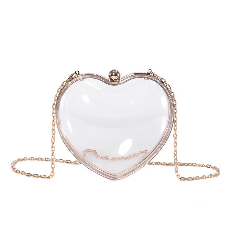Modern Street Fashion Clear Acrylic Heart Mini Shoulder Bag With Chain Strap
Modern Street Fashion Clear Acrylic Heart Mini Shoulder Bag With Chain Strap
