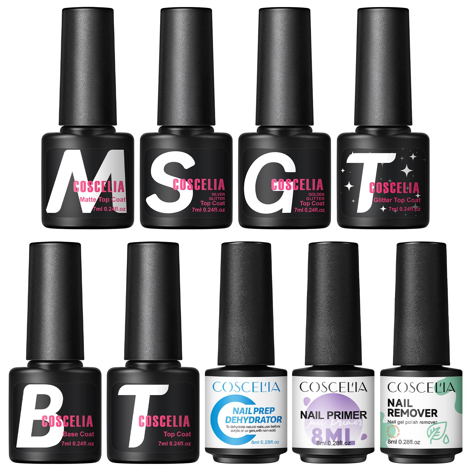 Coscelia Long-Lasting Top Coat Base Coat Gel Matte Top Coat with Nail Primer and Nail Prep Nail Remover for Nail Art Beginners
Coscelia Long-Lasting Top Coat Base Coat Gel Matte Top Coat with Nail Primer and Nail Prep Nail Remover for Nail Art Beginners