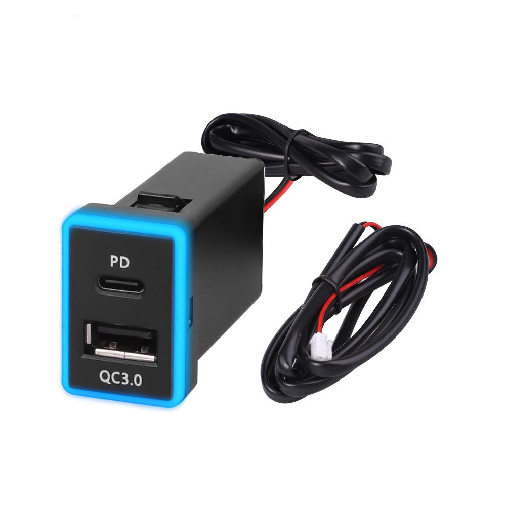 Тип C QC3.0 PD светодиодный автомобильный телефон зарядное устройство быстрая зарядка адаптер двойной USB разъем для Toyota Corolla Prado FJ Cruiser Camry
Тип C QC3.0 PD светодиодный автомобильный телефон зарядное устройство быстрая зарядка адаптер двойной USB разъем для Toyota Corolla Prado FJ Cruiser Camry