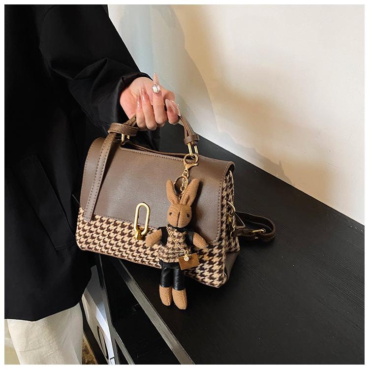 Женская сумка в стиле ретро с принтом «тысяча птиц», вместительная переносная сумка-мессенджер. кофейный