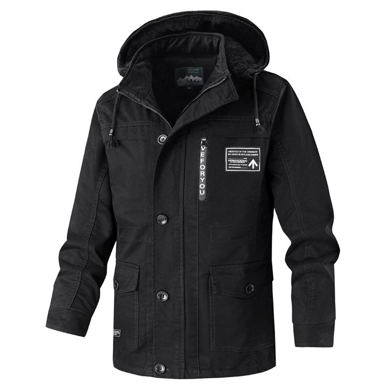 2024 Men s Thickened Warm Hooded Cotton Coat with Fur Collar and Velvet Lining 3XL чорний
2024 Men s Thickened Warm Hooded Cotton Coat with Fur Collar and Velvet Lining 3XL чорний