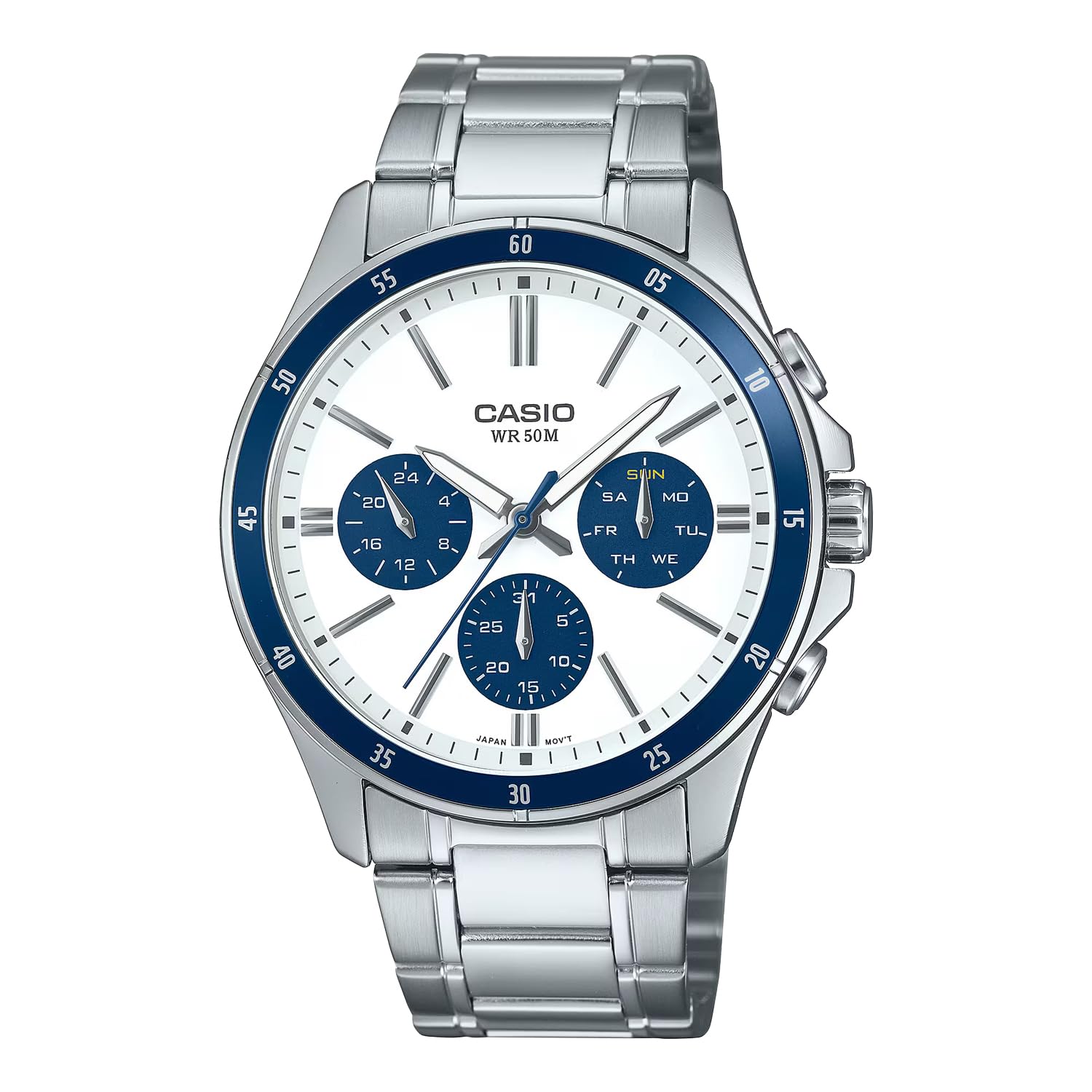 Men s Quartz Multi-Dial Watch MTP-1374D-7A2V, 24-Hour Display, White, International Model
Men s Quartz Multi-Dial Watch MTP-1374D-7A2V, 24-Hour Display, White, International Model