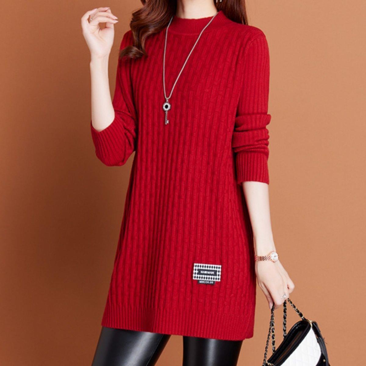 Mid-Length Knit Sweater Dress - Stylish Plus Size for Autumn/Winter S for 70-90 jin
Mid-Length Knit Sweater Dress - Stylish Plus Size for Autumn/Winter S for 70-90 jin