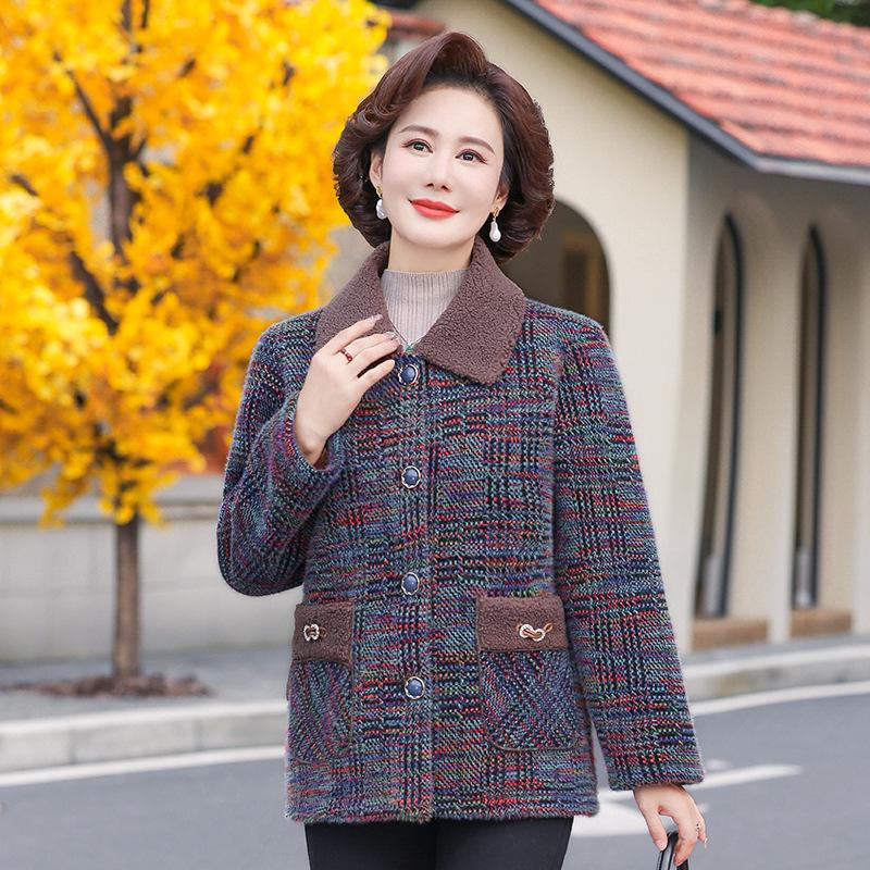 Winter Fleece-Lined Coat with Faux Mink Fur for Seniors - Warm, Lapel, Button-Down Grandma Style Cardigan 5XL фіолетовий
Winter Fleece-Lined Coat with Faux Mink Fur for Seniors - Warm, Lapel, Button-Down Grandma Style Cardigan 5XL фіолетовий