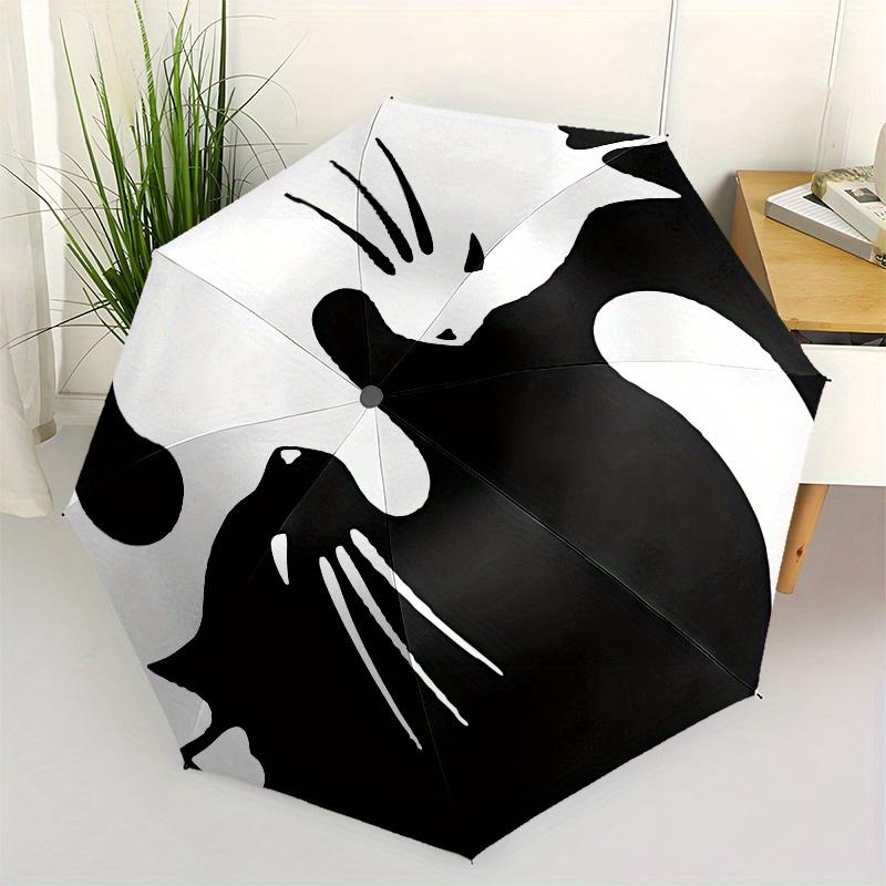 Yin Yang Cat, Cute Simple Black and White Cat Automatic folding umbrella simple eight rib design, bright color pattern, durable iron frame,
Yin Yang Cat, Cute Simple Black and White Cat Automatic folding umbrella simple eight rib design, bright color pattern, durable iron frame,