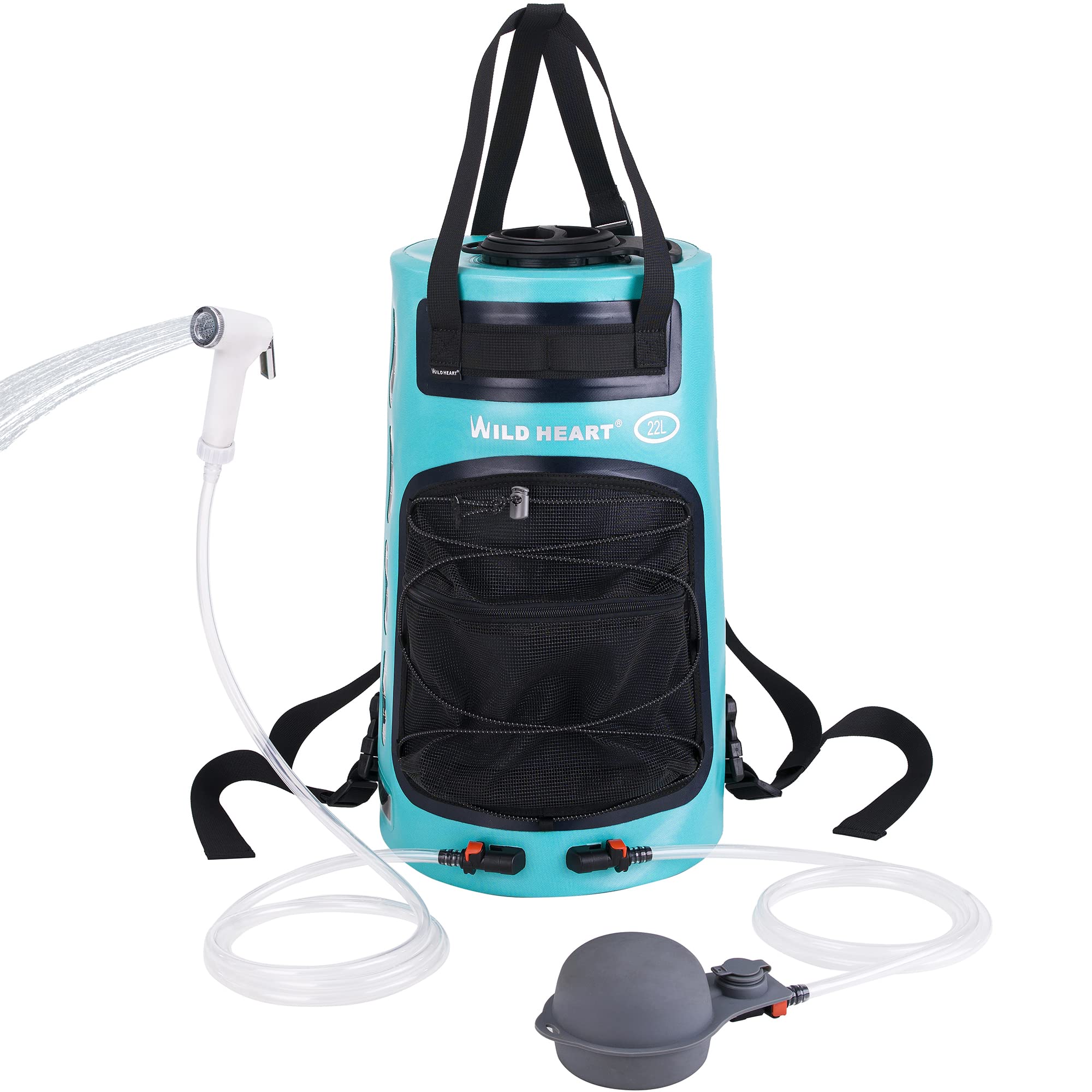WILD HEART Camp Shower 22L Camping Portable Shower with Pressure Foot Pump and Hose Solar Shower Bag Backpack for Road Trips and Outdoors - Camping,
WILD HEART Camp Shower 22L Camping Portable Shower with Pressure Foot Pump and Hose Solar Shower Bag Backpack for Road Trips and Outdoors - Camping,