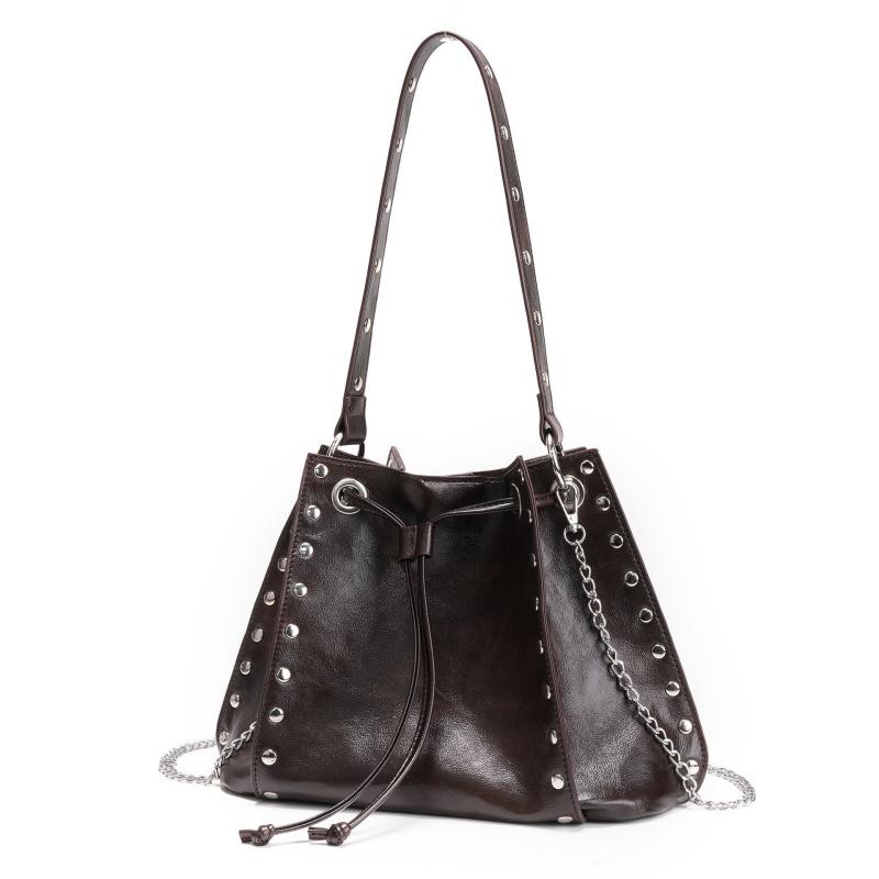 New Retro Motorcycle Bag Riveted Underarm Soft Leather Women s Handbag Ruffled Bucket Bag Single Shoulder Crossbody Bag кофейный
New Retro Motorcycle Bag Riveted Underarm Soft Leather Women s Handbag Ruffled Bucket Bag Single Shoulder Crossbody Bag кофейный
