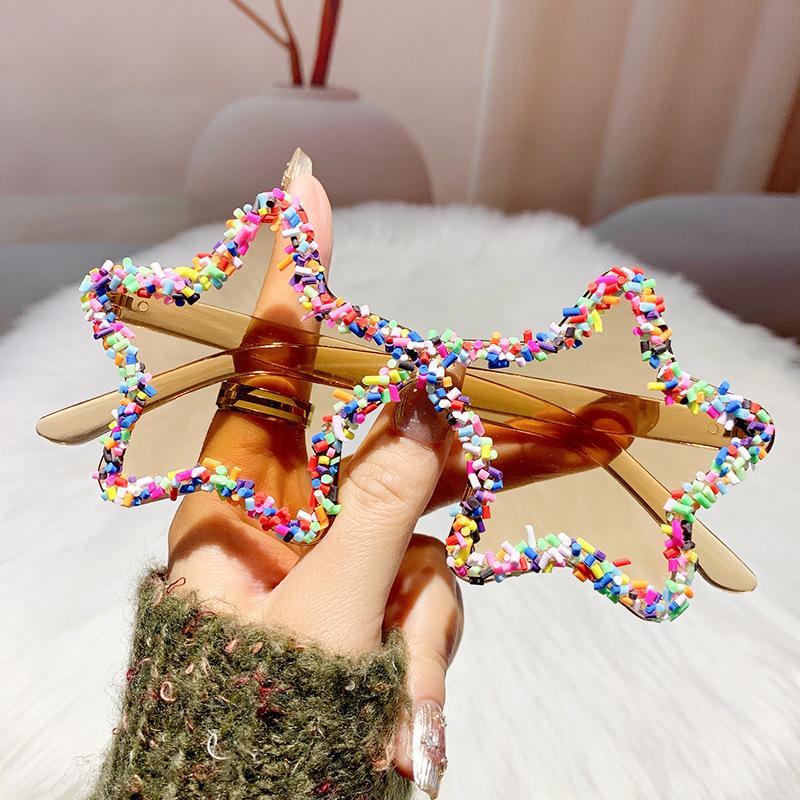 Fashion Star Shape Sunglasses With Colorful Jimmies Women Pink Shades Cute Pentagram Beach Sun Glasses Trendy Holiday Sunglasses
Fashion Star Shape Sunglasses With Colorful Jimmies Women Pink Shades Cute Pentagram Beach Sun Glasses Trendy Holiday Sunglasses