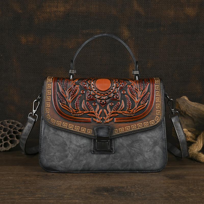 Johnature Handmade Embossed Women Leather Bag Vintage Handbag Универсальные сумки через плечо и через плечо серый
Johnature Handmade Embossed Women Leather Bag Vintage Handbag Универсальные сумки через плечо и через плечо серый