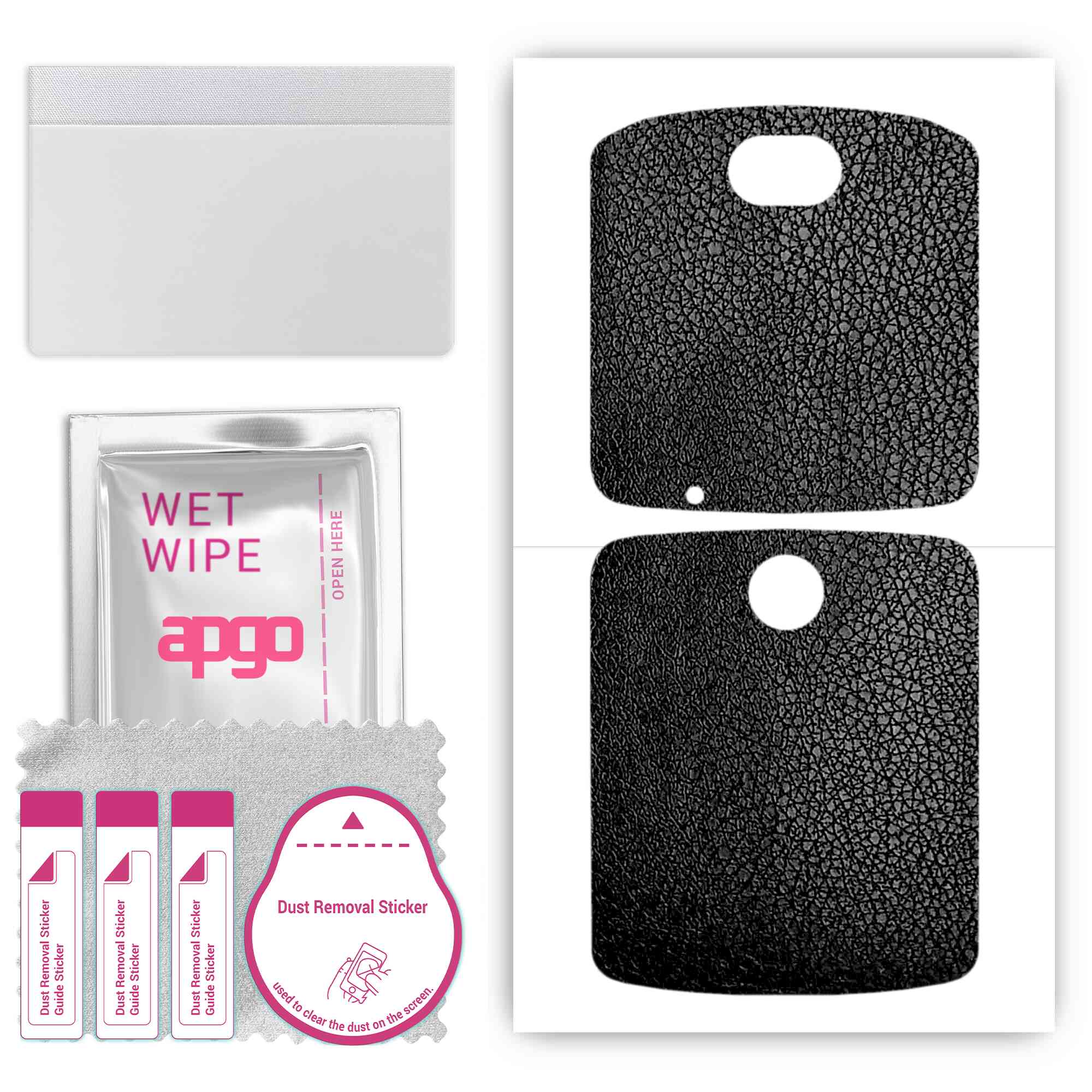 apgo Protective Skin Sticker for the back compatible with Motorola Razr 5G, Wrap Film, Foil, Vinyl - Pattern Black Leather
apgo Protective Skin Sticker for the back compatible with Motorola Razr 5G, Wrap Film, Foil, Vinyl - Pattern Black Leather