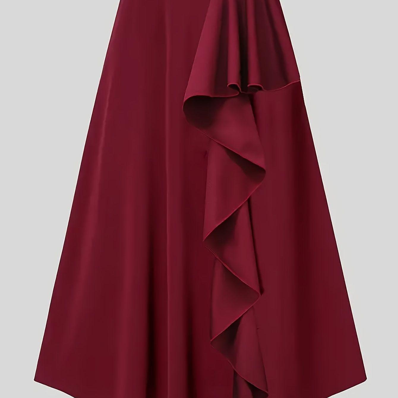 Women s Plus Size Ruffle Waist Midi A-line Skirt 5XL вина червоного кольору
Women s Plus Size Ruffle Waist Midi A-line Skirt 5XL вина червоного кольору