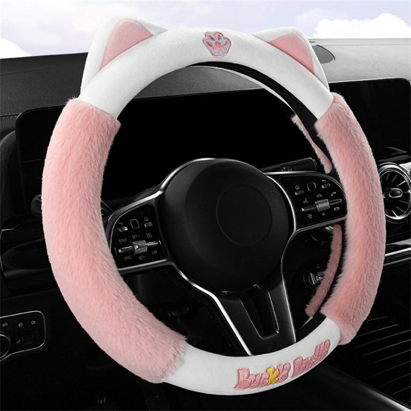 38cm Plush Steering Wheel Cover Cute Cat Non-Slip Car Steering Wheel Protector for Winter Warm Black Red
38cm Plush Steering Wheel Cover Cute Cat Non-Slip Car Steering Wheel Protector for Winter Warm Black Red