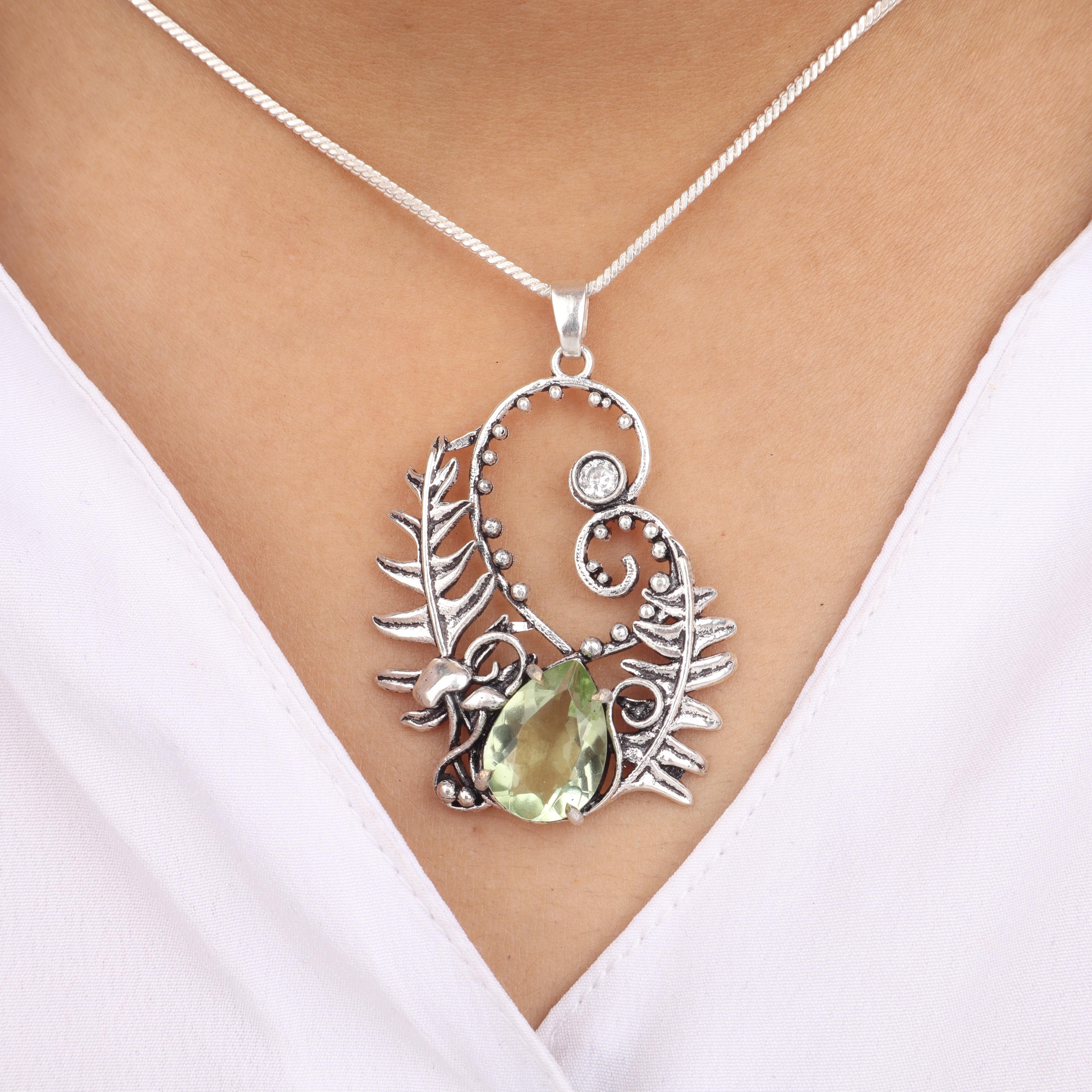 Green Amethyst Silver Pendant, 925 Sterling Silver Amethyst Gemstone Jewelry For Wedding Gift CP-42-11
Green Amethyst Silver Pendant, 925 Sterling Silver Amethyst Gemstone Jewelry For Wedding Gift CP-42-11