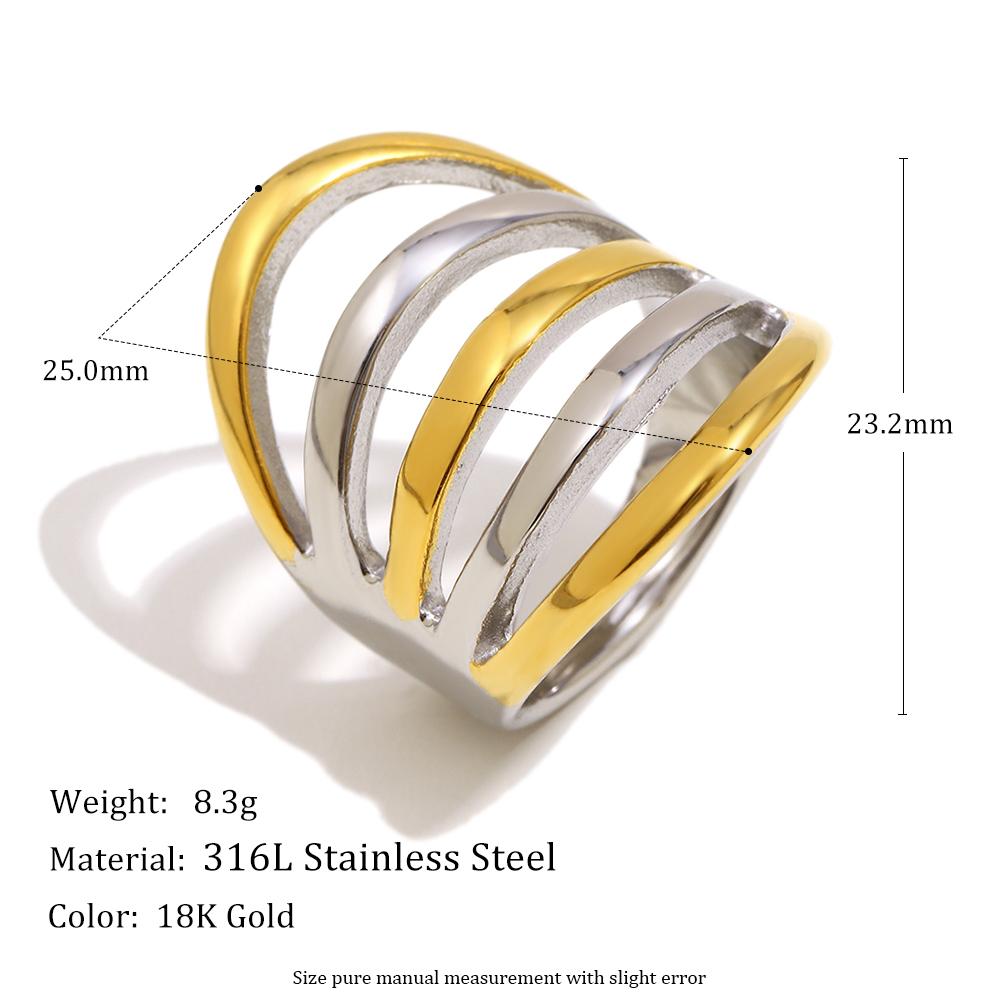 MamacitaSlay 316L Stainless Steel Two Tone Multilayer Line Wide Ring Party Waterproof Jewelry Women s Unique Cool Ring 2026 Gift 8
MamacitaSlay 316L Stainless Steel Two Tone Multilayer Line Wide Ring Party Waterproof Jewelry Women s Unique Cool Ring 2026 Gift 8