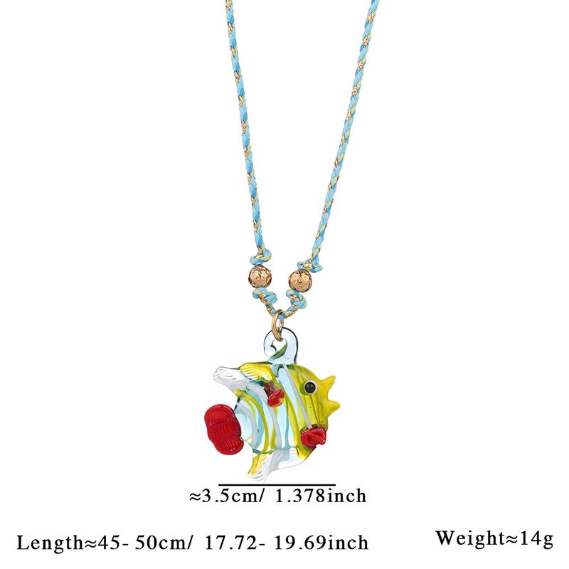 Ocean Series Colored Glass Fish Charm Necklace for Women Cute Cartoon Handmade Weaving Long necklace Fun Adjustable Accessories
Ocean Series Colored Glass Fish Charm Necklace for Women Cute Cartoon Handmade Weaving Long necklace Fun Adjustable Accessories