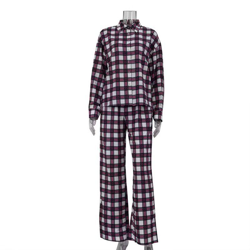 Fashion Plaid Lapel Long Sleeves Cardigan Shirt Pants Two-piece Set Plaid Shirt and Pants Set Red L
Fashion Plaid Lapel Long Sleeves Cardigan Shirt Pants Two-piece Set Plaid Shirt and Pants Set Red L