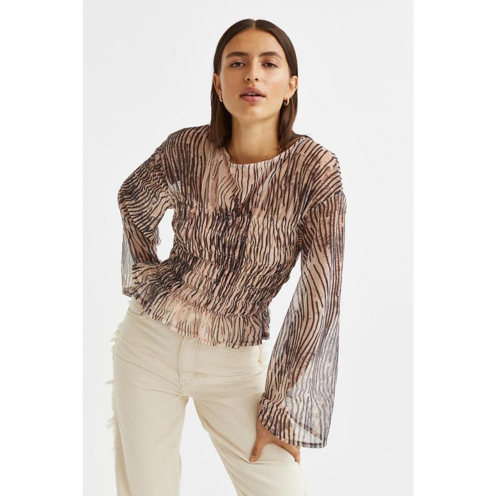 H&M Курительный топ бежевый с узором 1131639002
H&M Курительный топ бежевый с узором 1131639002