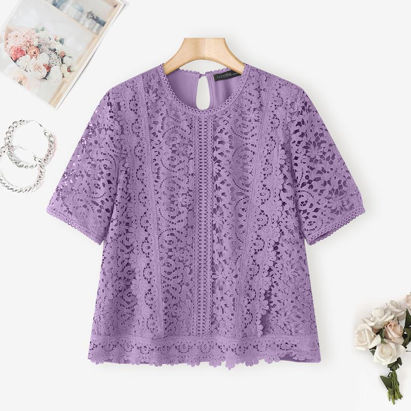 ZANZEA Женская повседневная блузка с круглым вырезом, короткими рукавами, вышивкой, кружевной отделкой и лоскутным дизайном 2XL фиолетовый
ZANZEA Женская повседневная блузка с круглым вырезом, короткими рукавами, вышивкой, кружевной отделкой и лоскутным дизайном 2XL фиолетовый