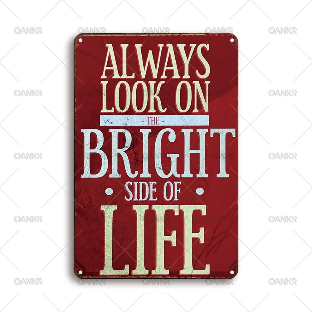 Vintage Art Wall Poster Metal Tin Sign Always Look On Bright Side Of Life Metal Signs for Man Cave Home Wall Decor Plaque 20x30cm(7.8x11.8inch)
Vintage Art Wall Poster Metal Tin Sign Always Look On Bright Side Of Life Metal Signs for Man Cave Home Wall Decor Plaque 20x30cm(7.8x11.8inch)