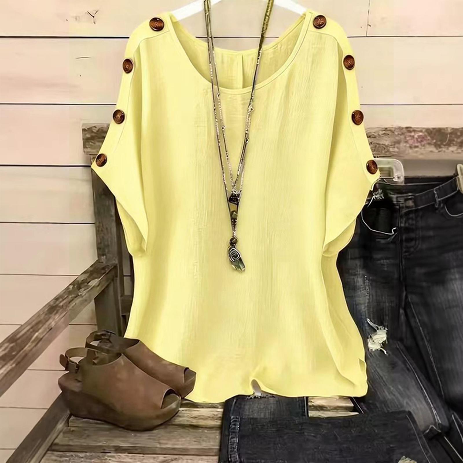 Women s Fashionable And Casual Loose Color Round Neck Short Sleeved Pullover Top XL жовтий
Women s Fashionable And Casual Loose Color Round Neck Short Sleeved Pullover Top XL жовтий