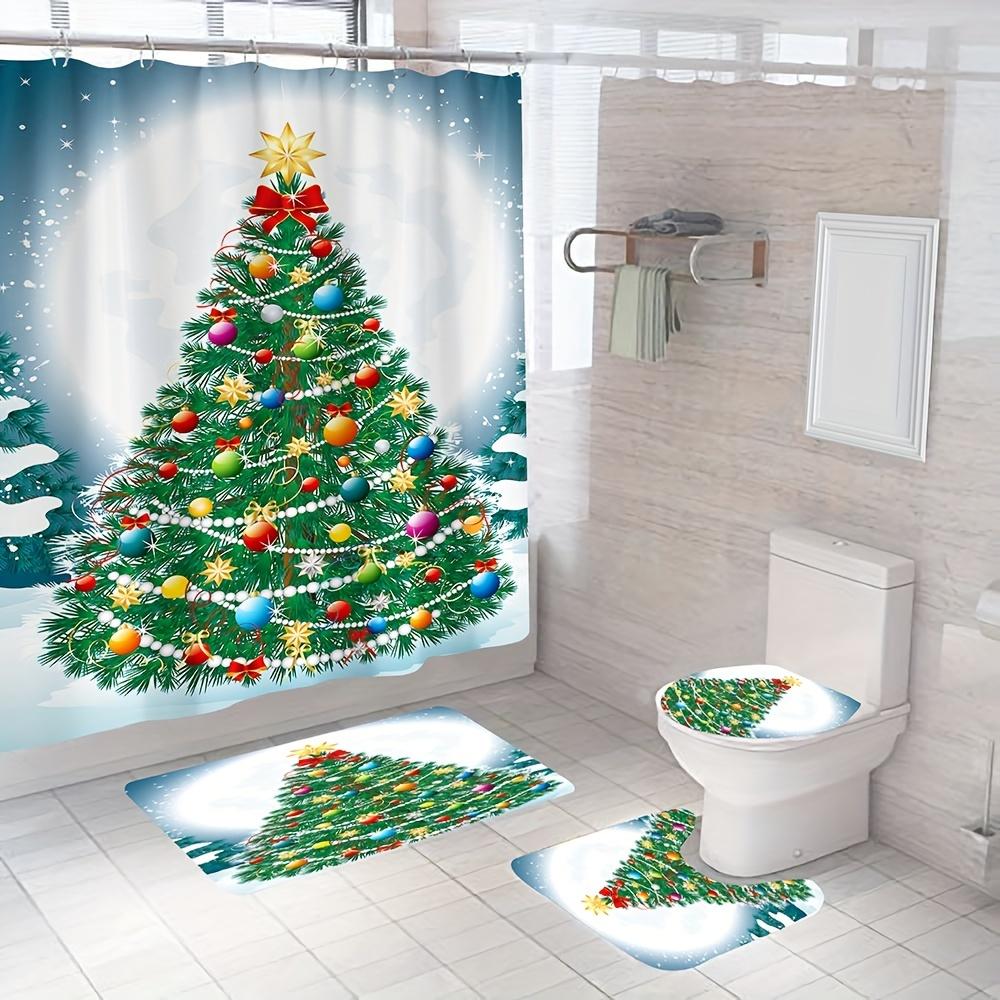 4 шт. занавеска для душа «Рождественская елка» с 12 крючками и нескользящим ковриком для ванной комнаты Набор декора для ванной комнаты с накладкой на крышку унитаза и U-образным ковриком 4Pcs
4 шт. занавеска для душа «Рождественская елка» с 12 крючками и нескользящим ковриком для ванной комнаты Набор декора для ванной комнаты с накладкой на крышку унитаза и U-образным ковриком 4Pcs