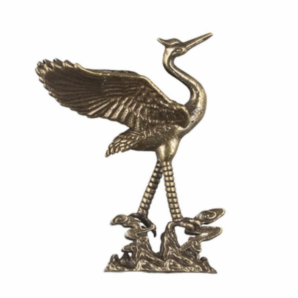 Copperware Crane Figurines Pure Brass Brass Miniatures Retro Red-crowned Crane Sculpture Tea Pet 1
Copperware Crane Figurines Pure Brass Brass Miniatures Retro Red-crowned Crane Sculpture Tea Pet 1
