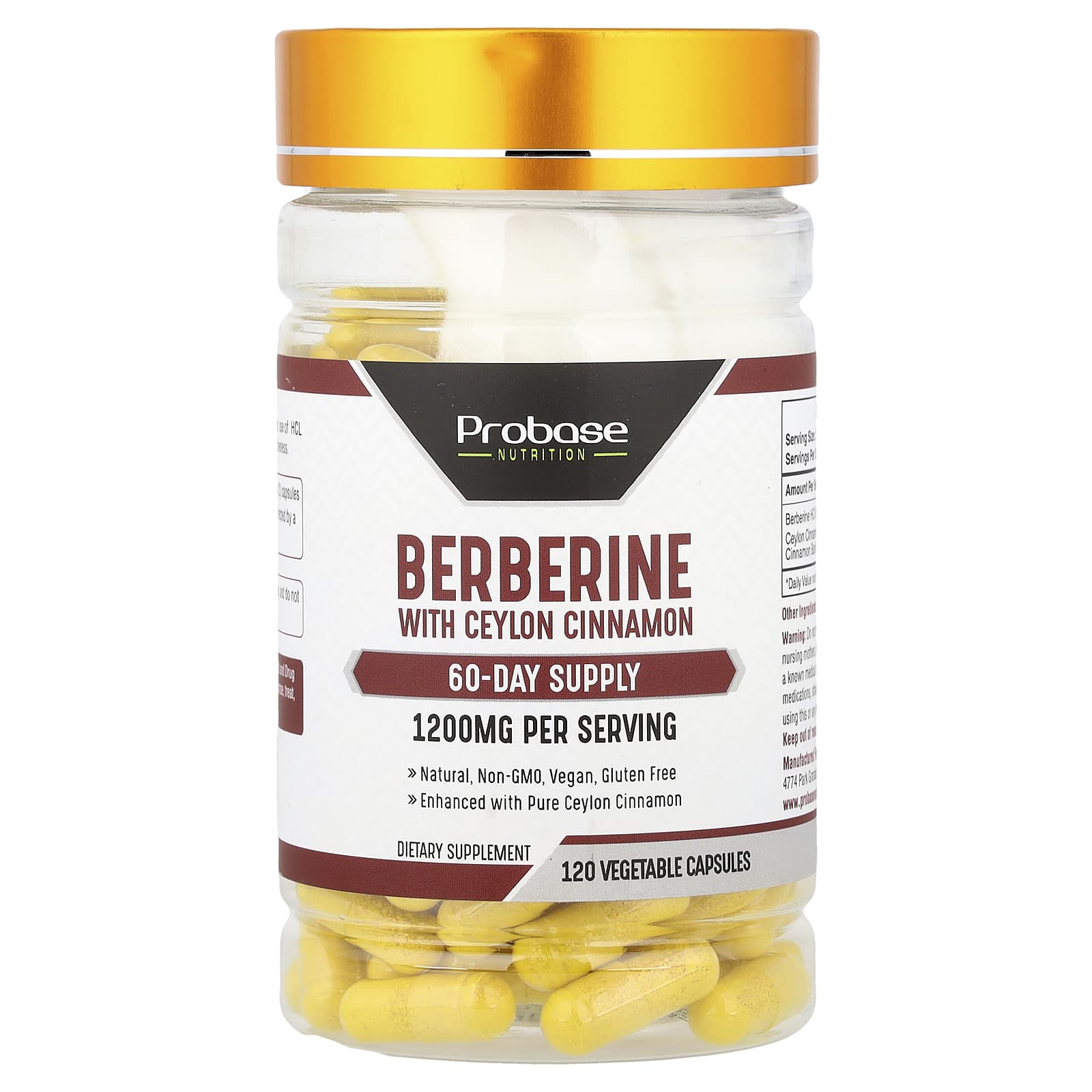 Probase Nutrition, Berberine and Ceylon Cinnamon, 120 Veggie Capsules
Probase Nutrition, Berberine and Ceylon Cinnamon, 120 Veggie Capsules