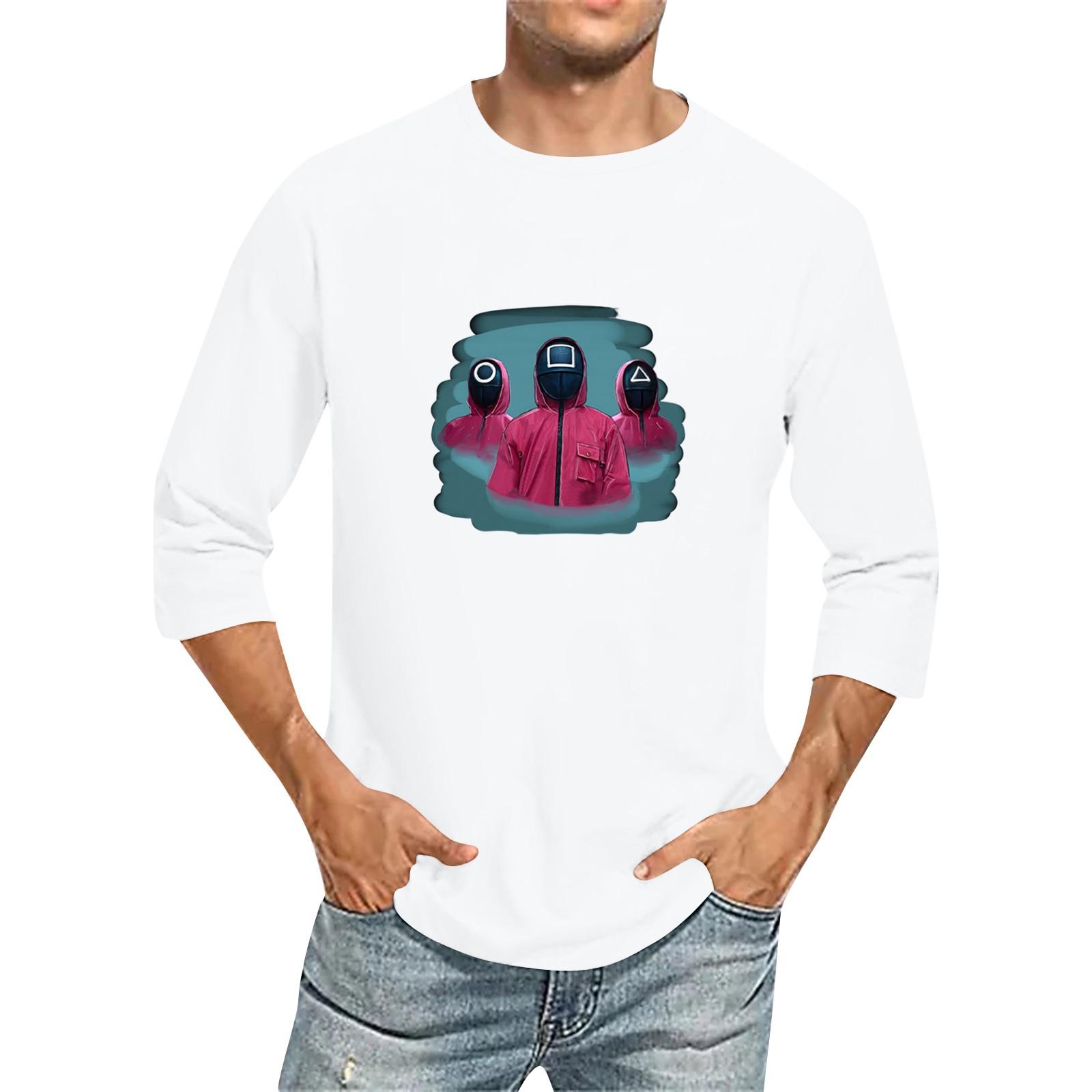 Men s Fashion Casual Seven-Point Sleeve Print Round Neck Top XL білий
Men s Fashion Casual Seven-Point Sleeve Print Round Neck Top XL білий