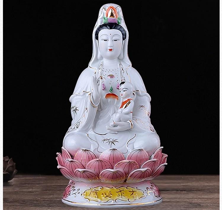 Chinese Ceramic Goddess of Mercy Statue - Fertility Guanyin Bodhisattva, Home Decor Buddha Figurine for Blessing, Pregnancy Wish 10inch світло-сірого кольору
Chinese Ceramic Goddess of Mercy Statue - Fertility Guanyin Bodhisattva, Home Decor Buddha Figurine for Blessing, Pregnancy Wish 10inch світло-сірого кольору