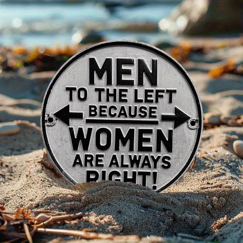 2d Flat 20*20cm, Fun men To The Left Side Because Women Are Always Right Logo, Retro Humorous Wall Decoration, Office, Bar, Coffee Shop Decorations 20*20cm
2d Flat 20*20cm, Fun men To The Left Side Because Women Are Always Right Logo, Retro Humorous Wall Decoration, Office, Bar, Coffee Shop Decorations 20*20cm