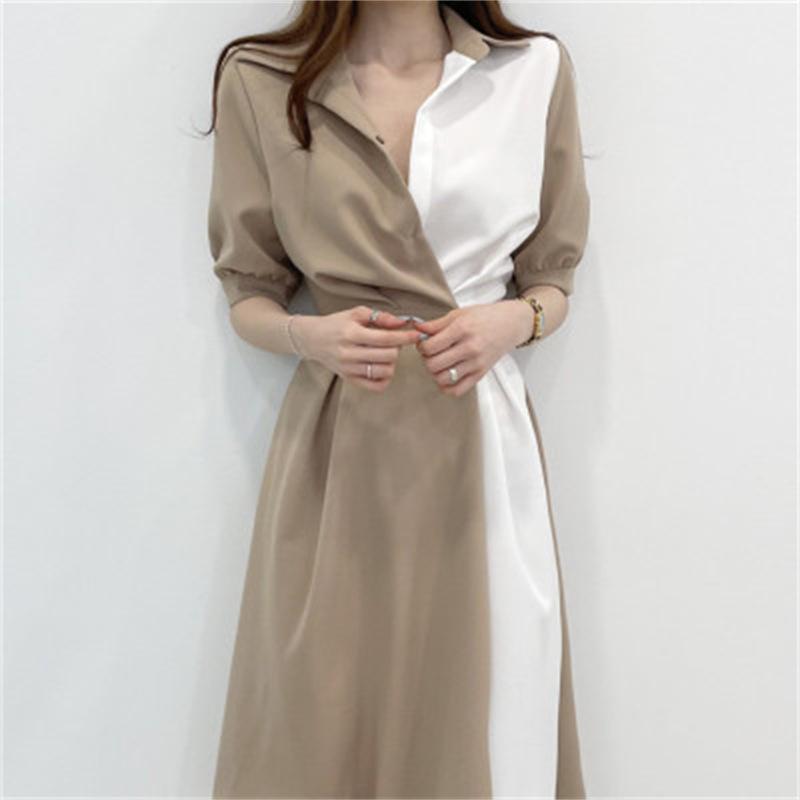 Women s Fashion Summer Spring Colour Block Print Short Sleeve POLO Neck High Waist Casual Dresses L
Women s Fashion Summer Spring Colour Block Print Short Sleeve POLO Neck High Waist Casual Dresses L