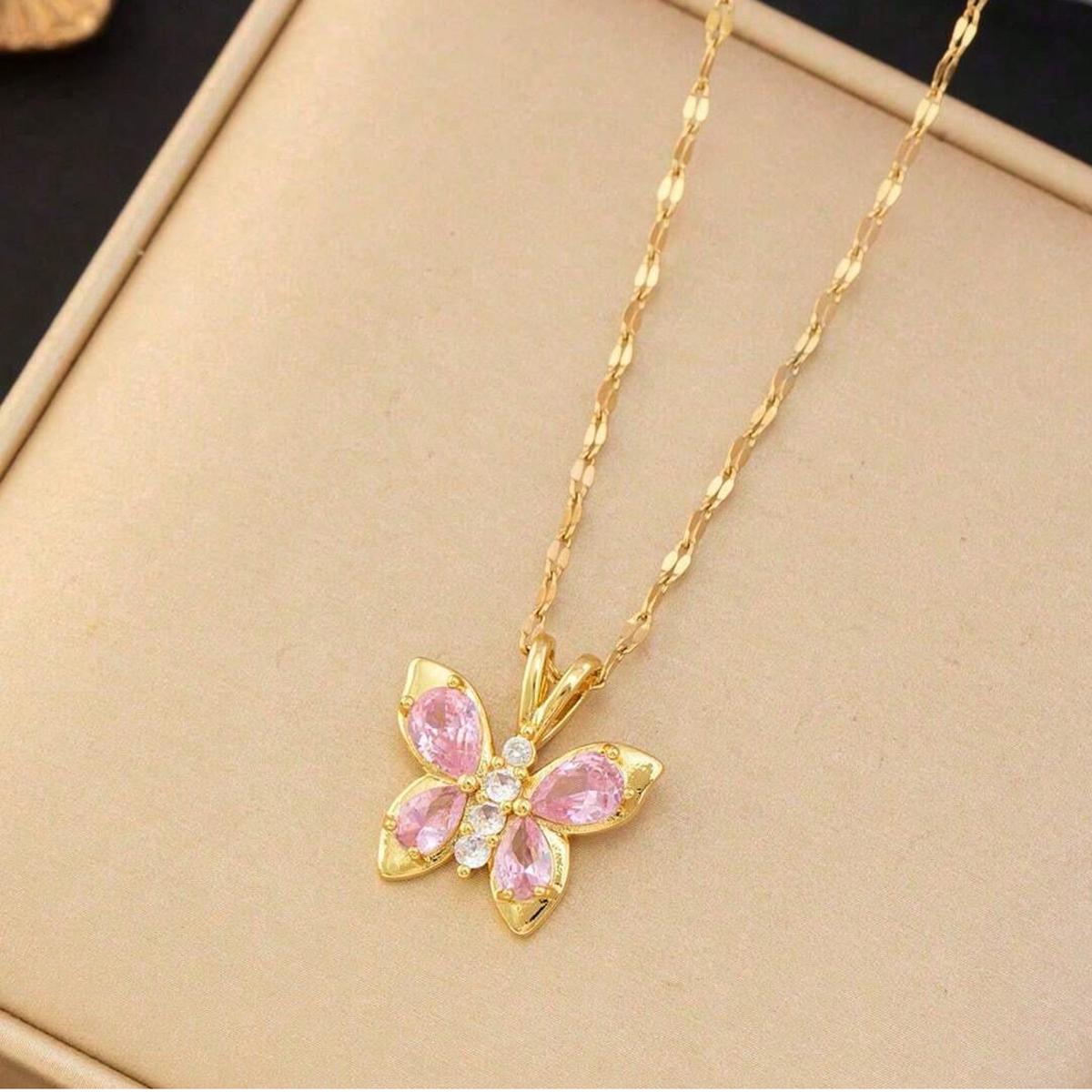 Elegant Pink Zircon Butterfly Necklace Women s Fashionable High-End Pendant Light Luxury Stainless Steel Collarbone Jewelry розовый
Elegant Pink Zircon Butterfly Necklace Women s Fashionable High-End Pendant Light Luxury Stainless Steel Collarbone Jewelry розовый