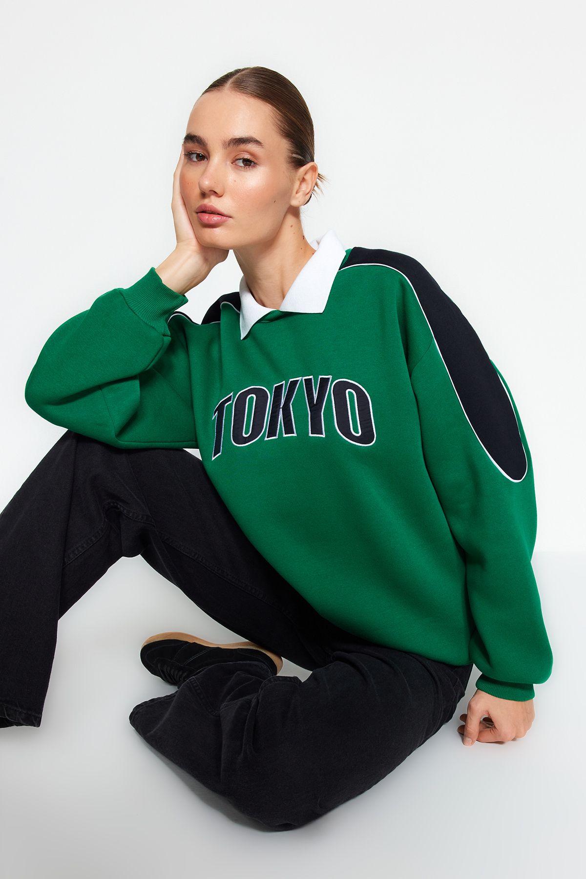 Women s Fashionable Stylish Sweatshirt Green Thick Inside Fleece Color Blocked Polo Collar Regular Normal Fit Knitted Sweatshirt L
Women s Fashionable Stylish Sweatshirt Green Thick Inside Fleece Color Blocked Polo Collar Regular Normal Fit Knitted Sweatshirt L