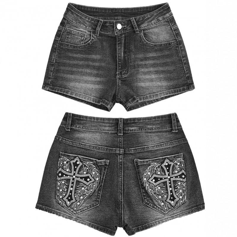 Y2k Sexy Babes Embroidered Low-rise Denim Shorts Harajuku Retro Cross Pocket Bag Hip Pants Trendy XS чёрный
Y2k Sexy Babes Embroidered Low-rise Denim Shorts Harajuku Retro Cross Pocket Bag Hip Pants Trendy XS чёрный