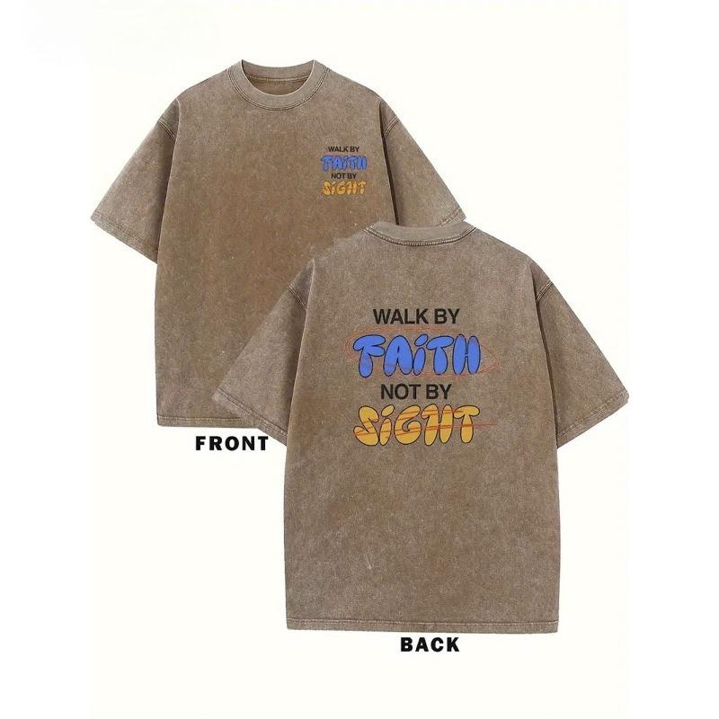 European sizes Men s Retro Washed T-Shirt - Walk by Faith Graphic Print, Double-Sided Casual Summer Tee, Street Style, Perfect Holiday Gift 5XL дубильна кора
European sizes Men s Retro Washed T-Shirt - Walk by Faith Graphic Print, Double-Sided Casual Summer Tee, Street Style, Perfect Holiday Gift 5XL дубильна кора