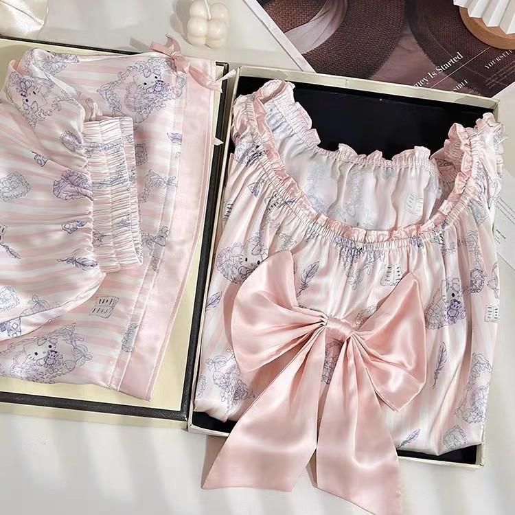 Internet celebrities new high-end bow pajamas women s summer short-sleeved shorts suit students can wear loungewear S
Internet celebrities new high-end bow pajamas women s summer short-sleeved shorts suit students can wear loungewear S