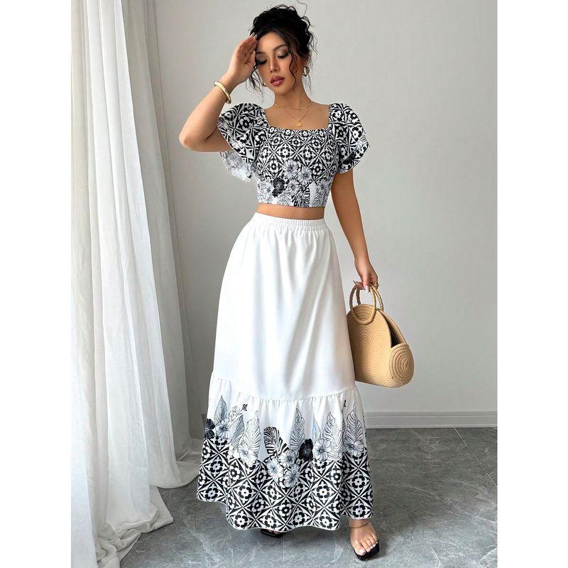 Модный стиль Лето Новое поступление Модный Все-сочетаемый Повседневный Принт Приталенный С открытыми плечами С коротким рукавом Рубашка + Юбка Костюм 131401 black flowers on white background S
Модный стиль Лето Новое поступление Модный Все-сочетаемый Повседневный Принт Приталенный С открытыми плечами С коротким рукавом Рубашка + Юбка Костюм 131401 black flowers on white background S