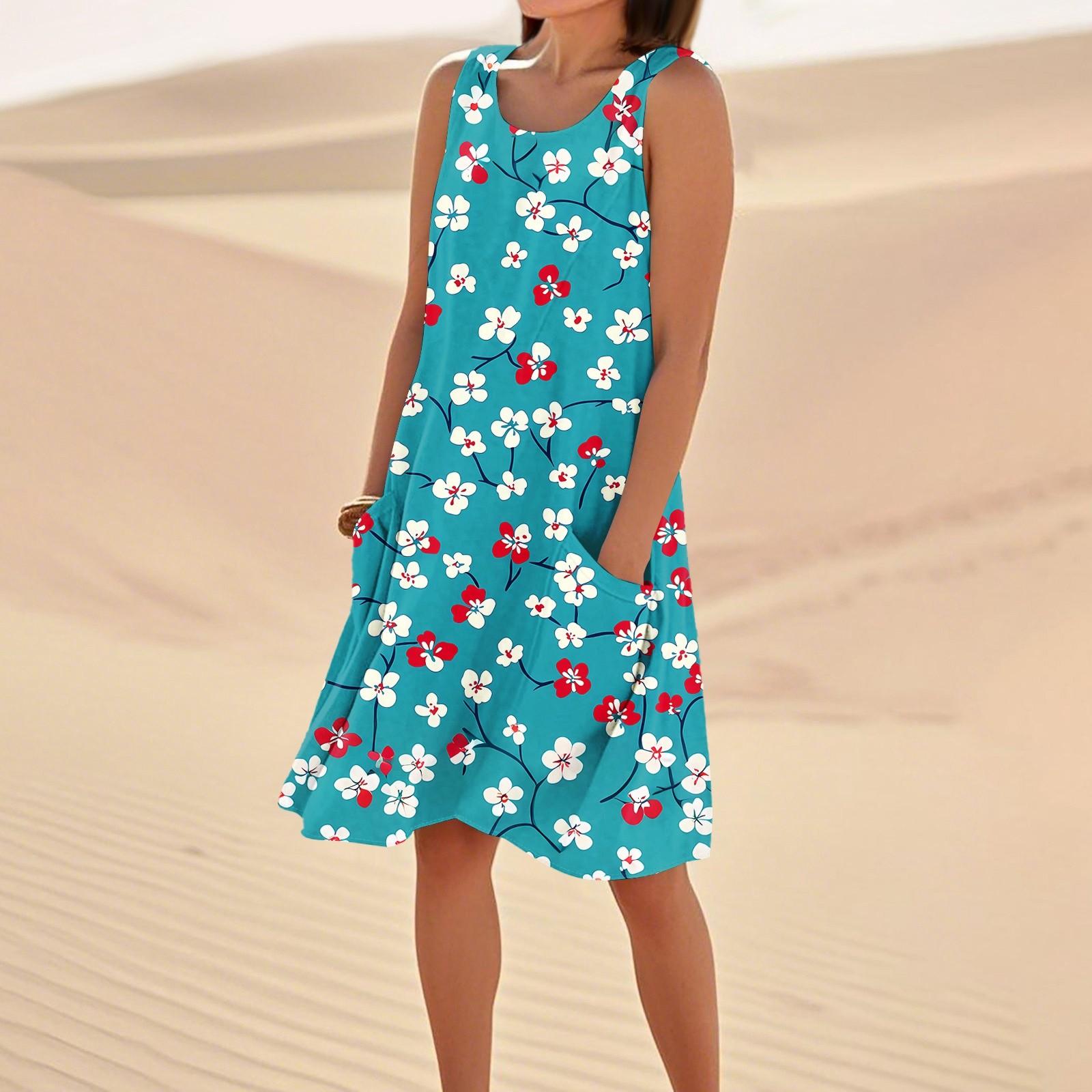 Print Dresses For Women Loose Beach Vacation Casual Sleeveless Sundresses With Pockets Tank Dress L
Print Dresses For Women Loose Beach Vacation Casual Sleeveless Sundresses With Pockets Tank Dress L
