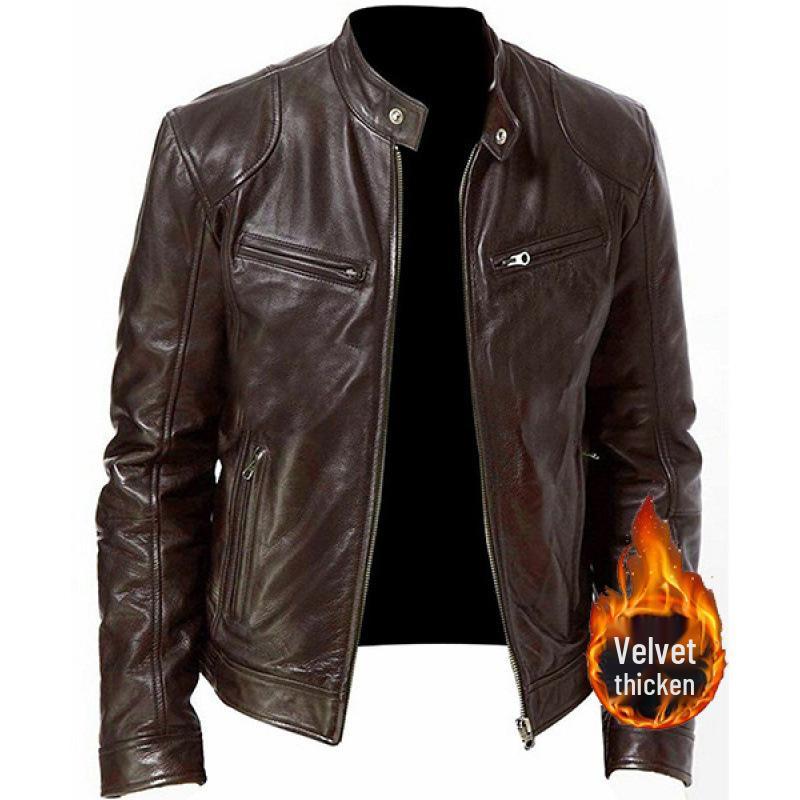 Men s Slim Fit Winter PU Leather Jacket with Stand Collar and Pocket Decoration L
Men s Slim Fit Winter PU Leather Jacket with Stand Collar and Pocket Decoration L
