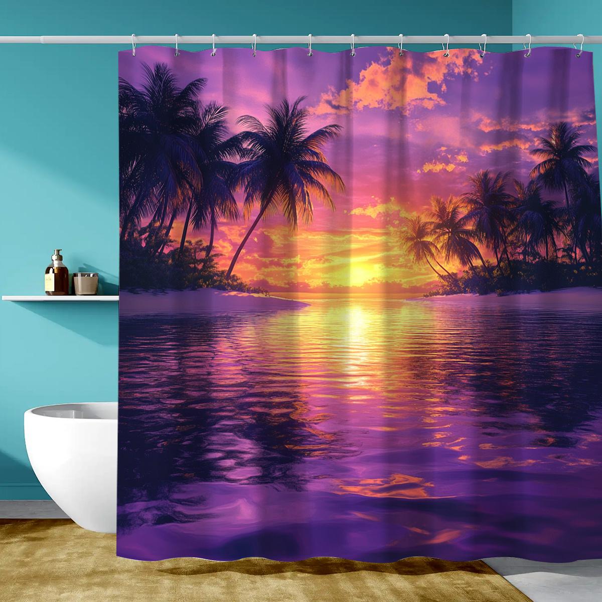 1Pc Purple Sunset Warm Ocean Theme Digital Printed Shower Curtain, Polyester Shower Curtain With Hooks, Bathroom Accessories, W60H190(CM)-1 Pcs
1Pc Purple Sunset Warm Ocean Theme Digital Printed Shower Curtain, Polyester Shower Curtain With Hooks, Bathroom Accessories, W60H190(CM)-1 Pcs