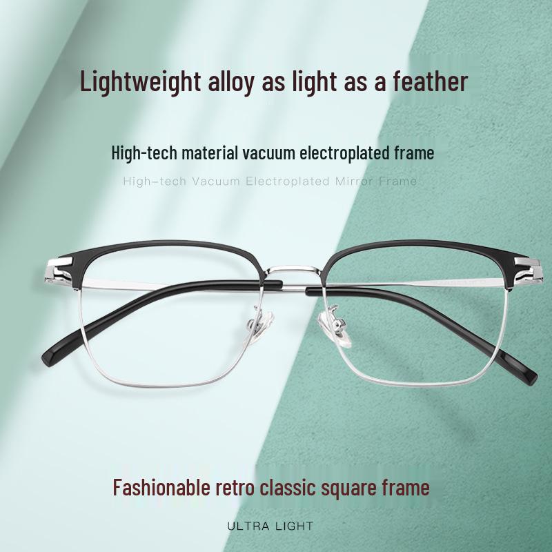 Men s Ultralight Retro Full-Rim Metal Alloy Eyeglass Frame for Prescription Lenses
Men s Ultralight Retro Full-Rim Metal Alloy Eyeglass Frame for Prescription Lenses