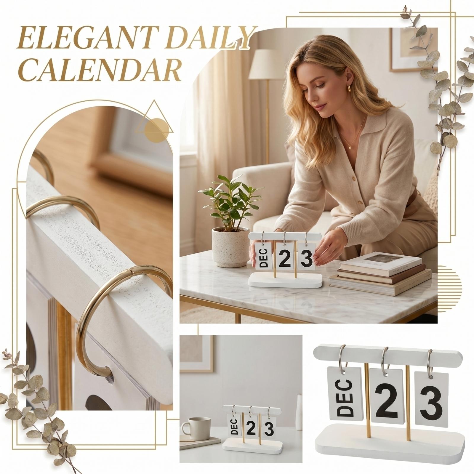 Desktop Perpetual Calendar with Hanging Date Cards and Sturdy Base for Home Office Desk Organization and Decoration one size
Desktop Perpetual Calendar with Hanging Date Cards and Sturdy Base for Home Office Desk Organization and Decoration one size
