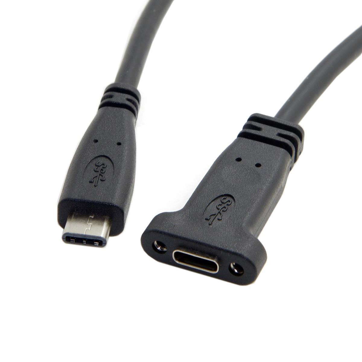 USB-C USB 3.1 Type C Male to Female Extension Data Cable with Panel Mount Screw Hole As Shown A
USB-C USB 3.1 Type C Male to Female Extension Data Cable with Panel Mount Screw Hole As Shown A