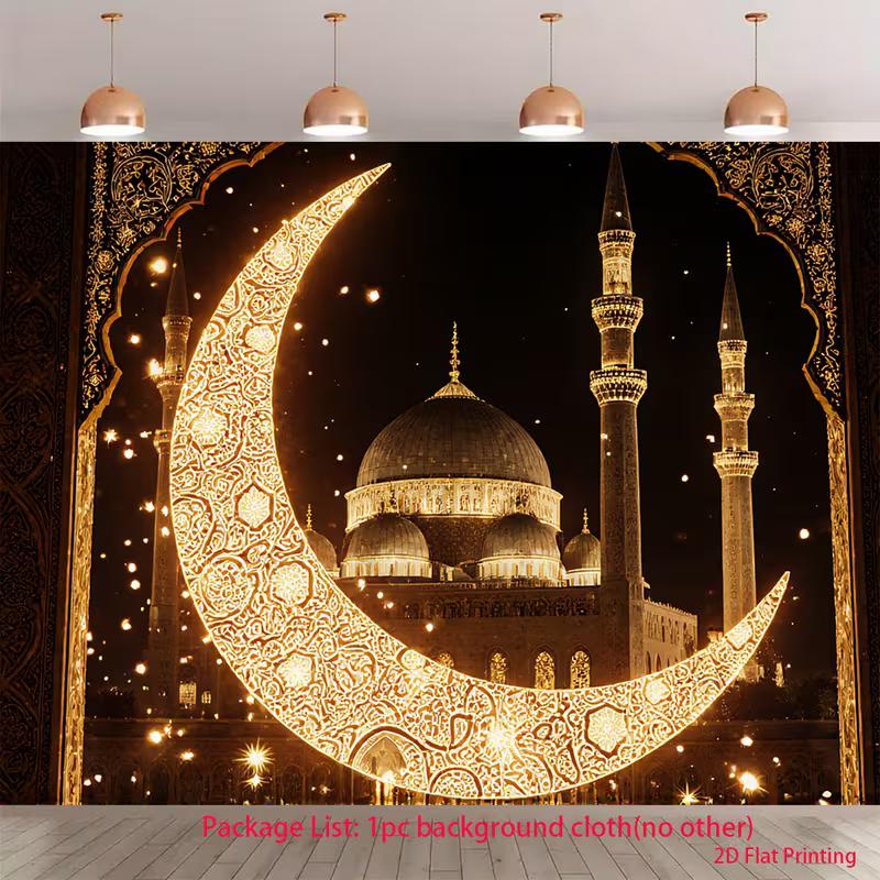 2D Художественный Золотой Мечеть Гобелен для Контента Ramadan и Домашнего Декора 47.2x31.5inch/120*80cm
2D Художественный Золотой Мечеть Гобелен для Контента Ramadan и Домашнего Декора 47.2x31.5inch/120*80cm