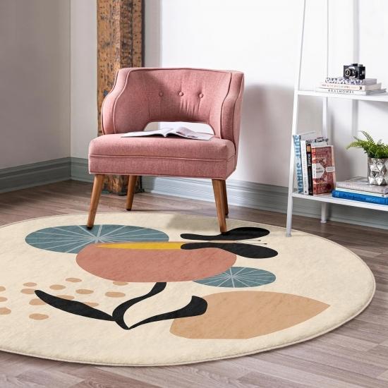 Deymend Bohemian Custom Design Красочный круглый бархатный ковер для гостиной и гостиной с моющейся нескользящей основой 
Deymend Bohemian Custom Design Красочный круглый бархатный ковер для гостиной и гостиной с моющейся нескользящей основой