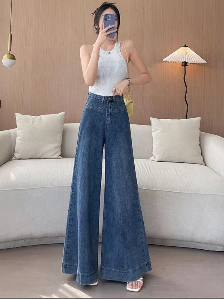 Джинсы с высокой талией в ретро-стиле с широкими штанинами для женщин - Летний тренд, Стройнящий и удлиняющий дизайн до пола 2XL
Джинсы с высокой талией в ретро-стиле с широкими штанинами для женщин - Летний тренд, Стройнящий и удлиняющий дизайн до пола 2XL