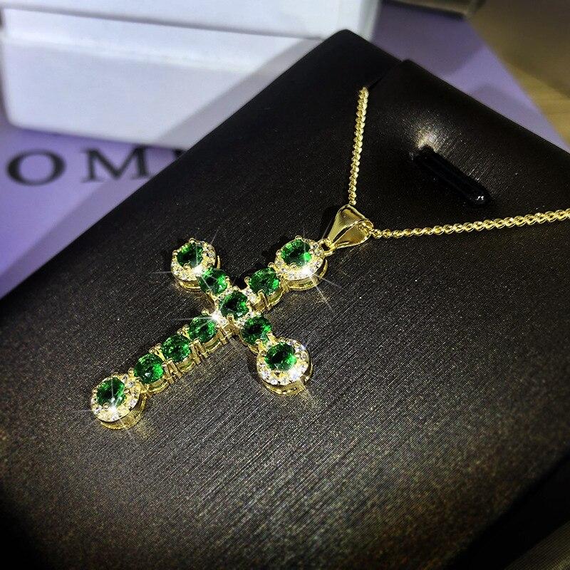 925 Silver Exquisite Fashion AAA Grade Green Zircon Cross Pendant Necklace Lady Birthday Cocktail Gift Women s Jewelry
925 Silver Exquisite Fashion AAA Grade Green Zircon Cross Pendant Necklace Lady Birthday Cocktail Gift Women s Jewelry