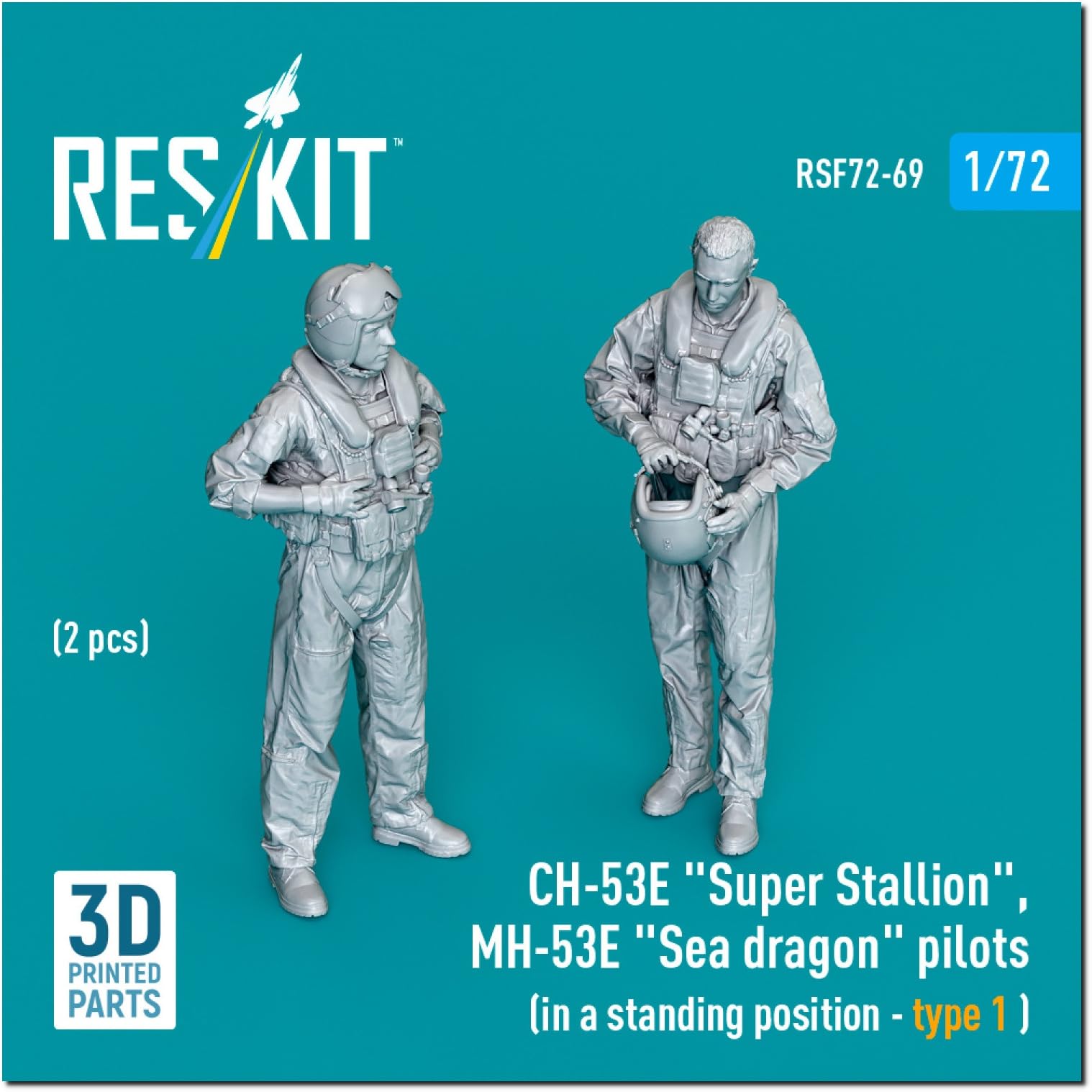 Reskit Pilot Standing Posture 1 Resin Kit 1/72 CH-53E/MH-53E 2-piece RSKF72-0069 (Person)
Reskit Pilot Standing Posture 1 Resin Kit 1/72 CH-53E/MH-53E 2-piece RSKF72-0069 (Person)